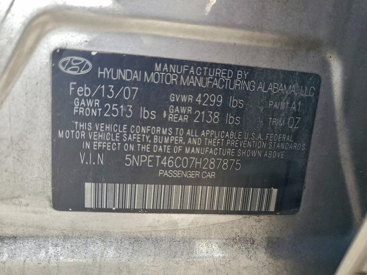 2007 HYUNDAI SONATA GLS photo 12