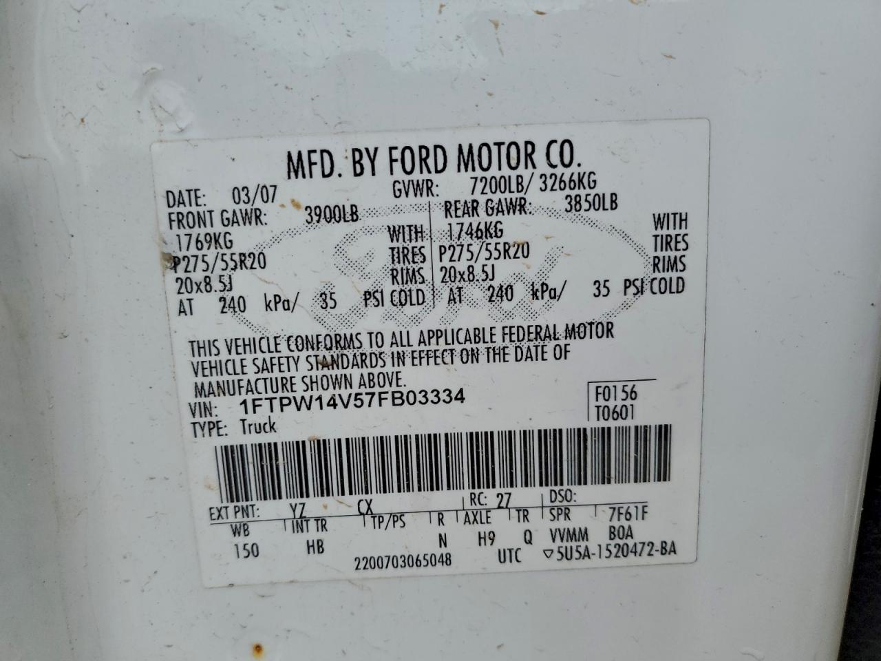 2007 FORD F150 SUPERCREW photo 12