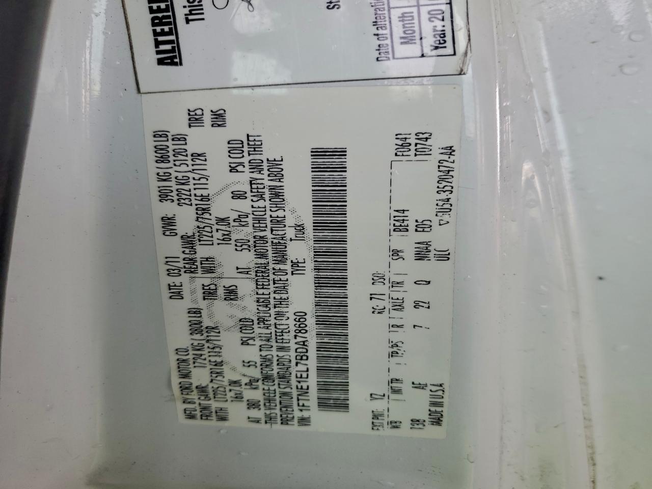 2011 FORD ECONOLINE E150 VAN photo 12