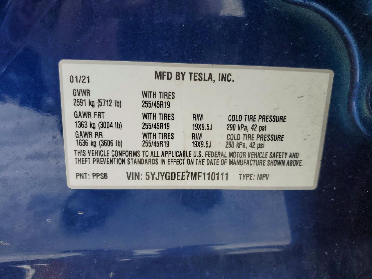 2021 TESLA MODEL Y photo 12
