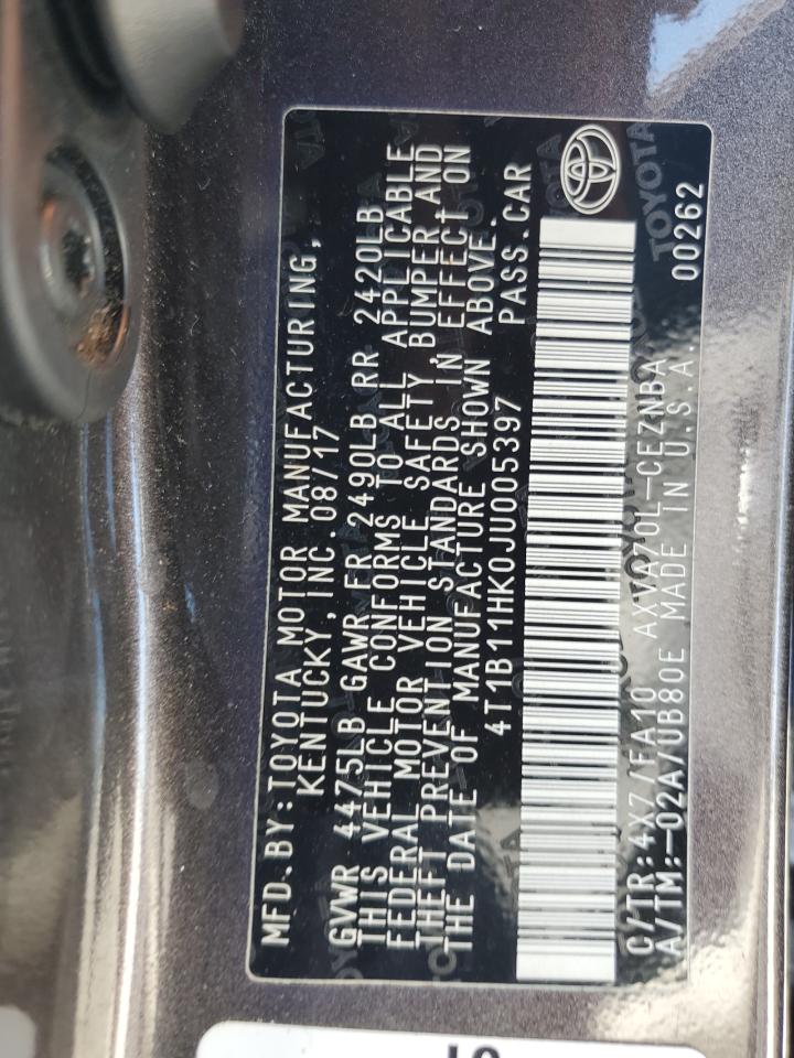 2018 TOYOTA CAMRY L photo 12