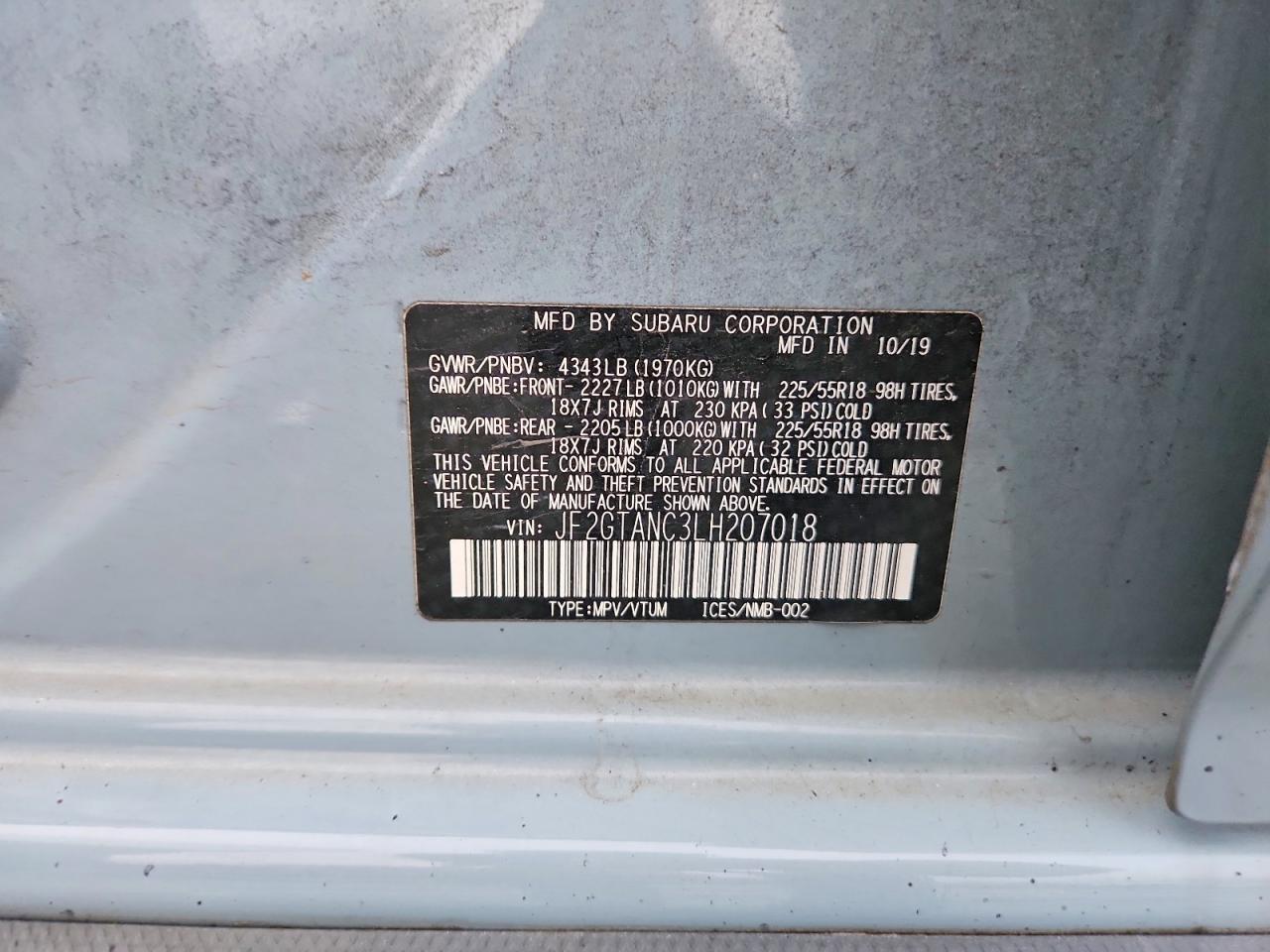 2020 SUBARU CROSSTREK LIMITED photo 13