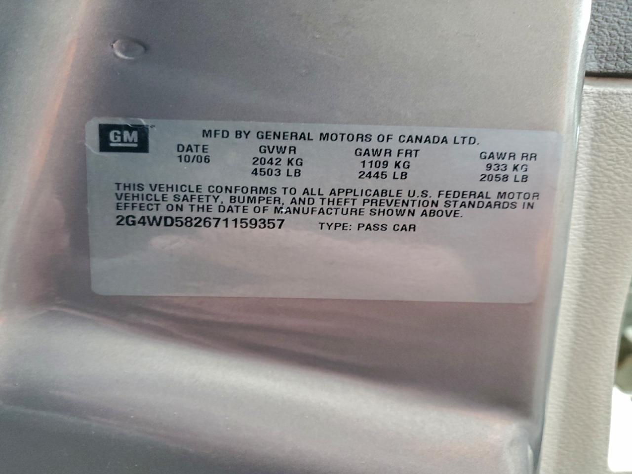 2007 BUICK LACROSSE CXL photo 12