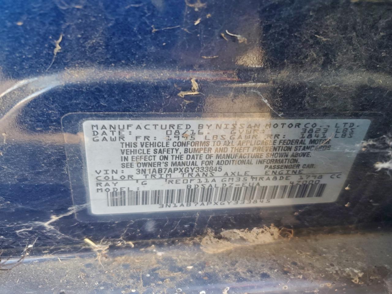 2016 NISSAN SENTRA S photo 12