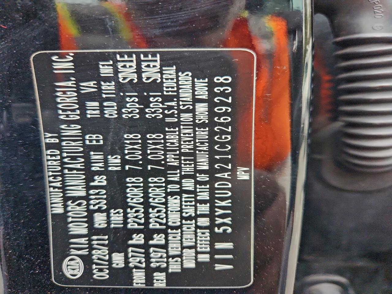2012 KIA SORENTO EX photo 13
