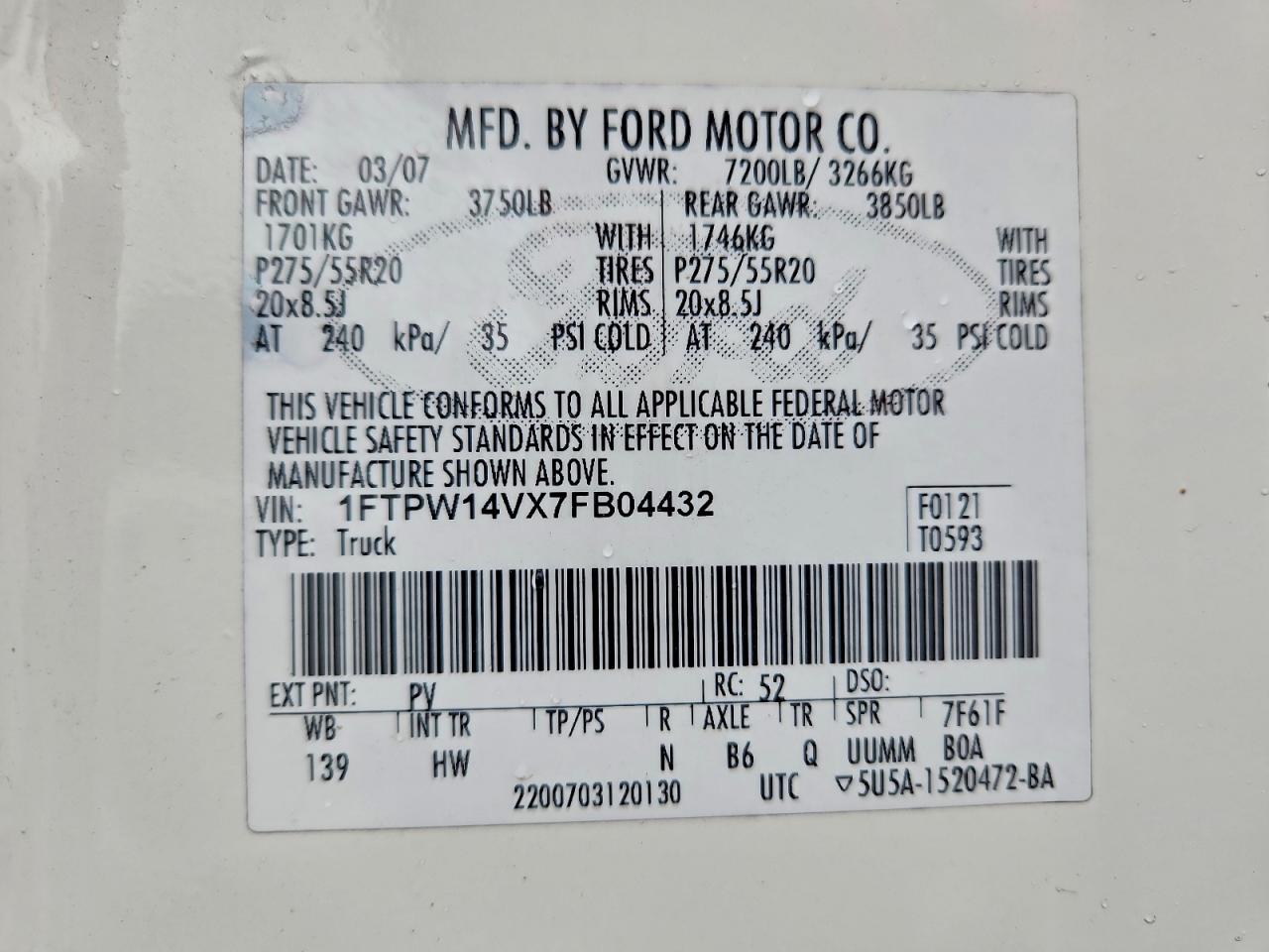 2007 FORD F150 SUPERCREW photo 13