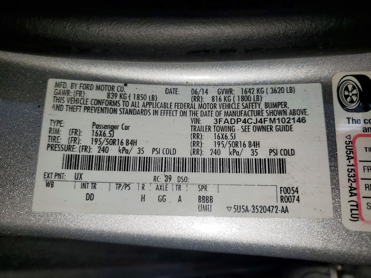 2015 FORD FIESTA TITANIUM photo 12
