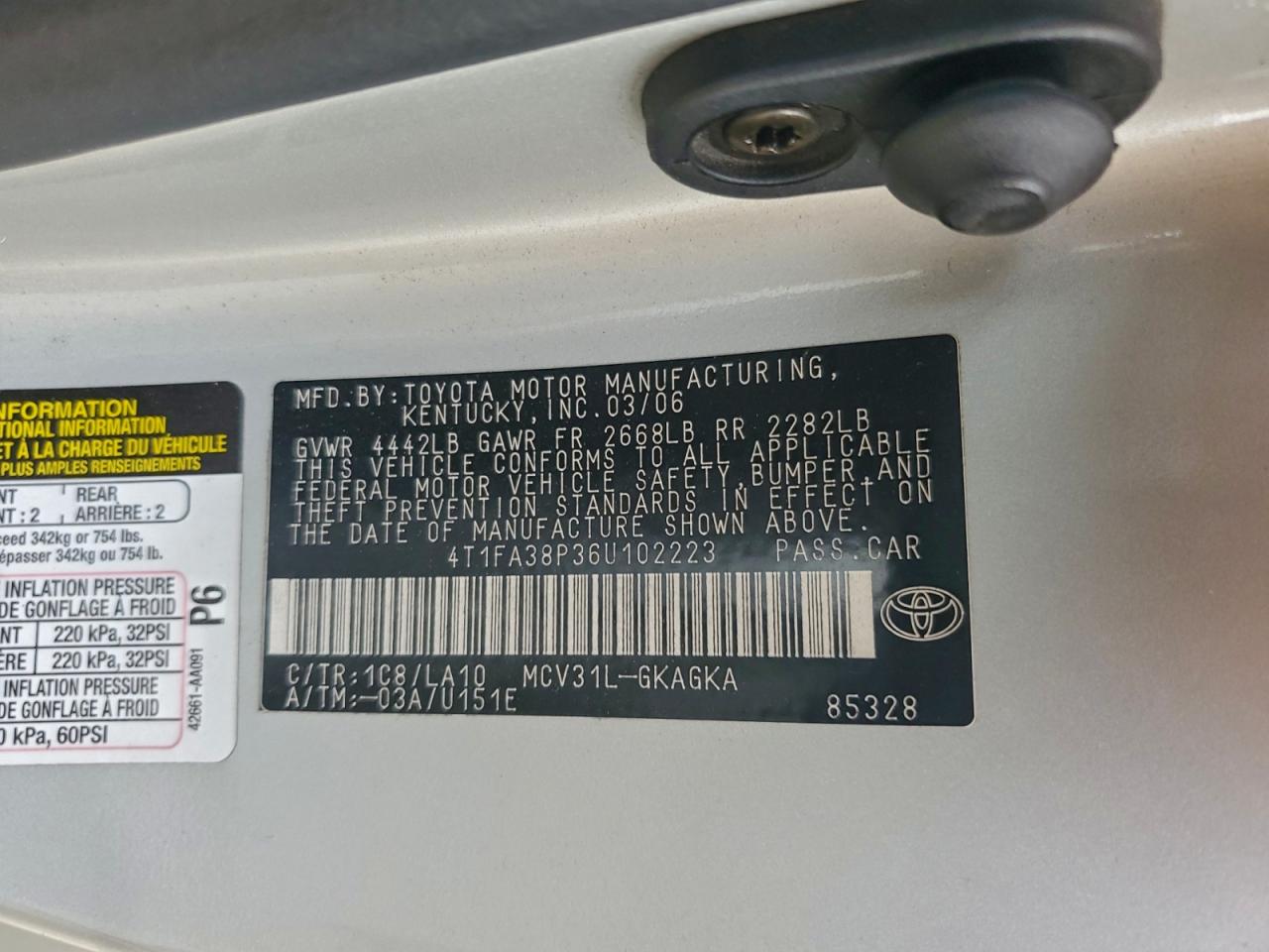 2006 TOYOTA CAMRY SOLARA SE photo 12