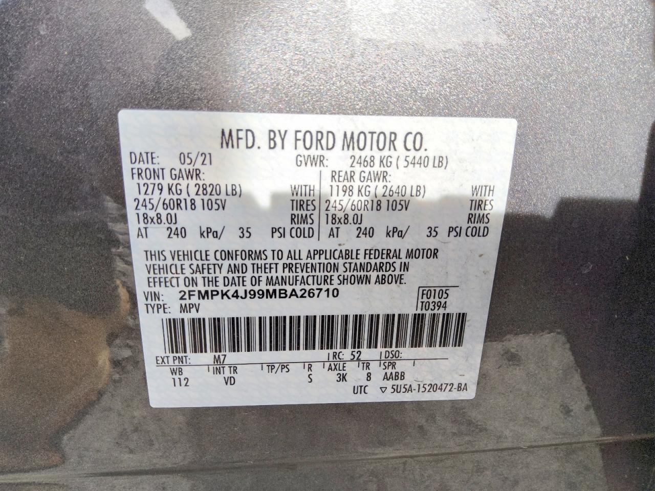 2021 FORD EDGE SEL photo 13