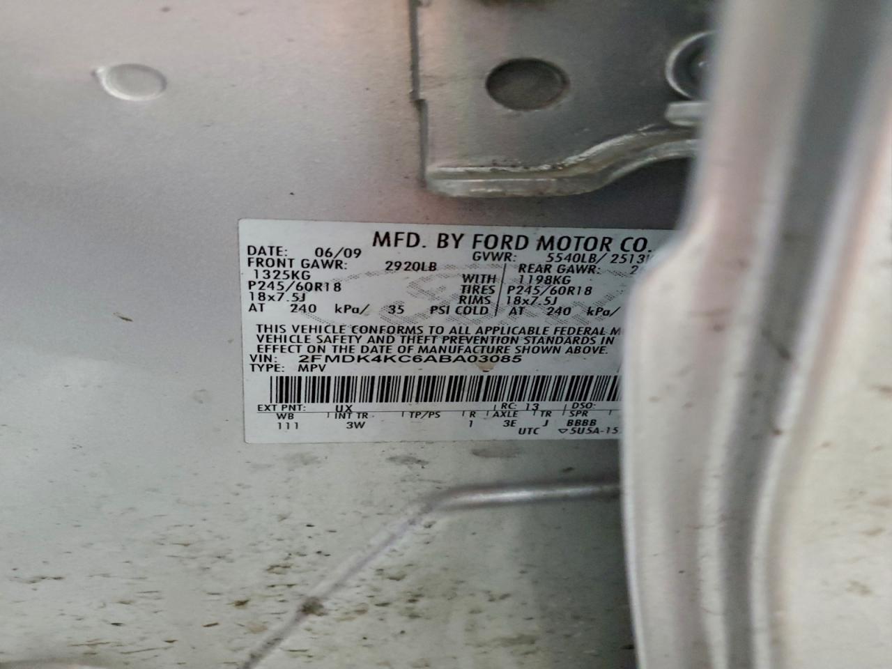 2010 FORD EDGE LIMITED photo 13
