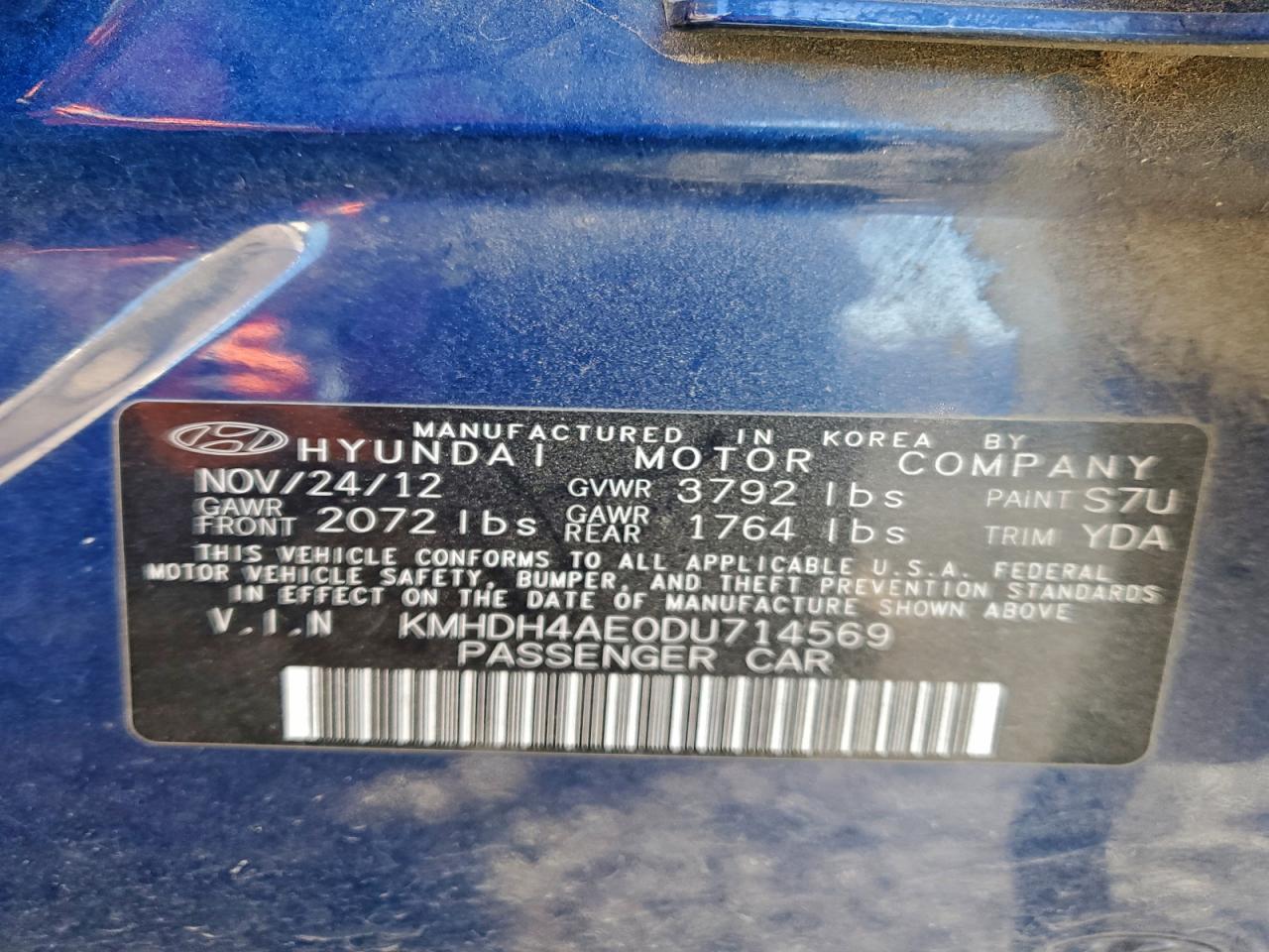 2013 HYUNDAI ELANTRA GLS photo 23
