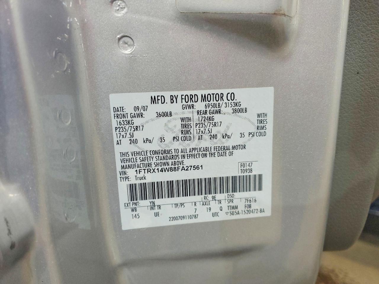 2008 FORD F150 photo 12