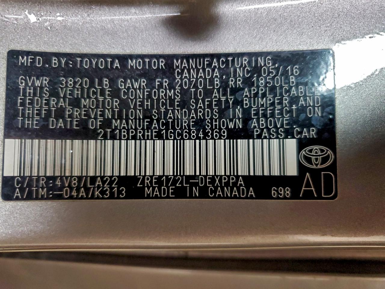 2016 TOYOTA COROLLA ECO photo 13