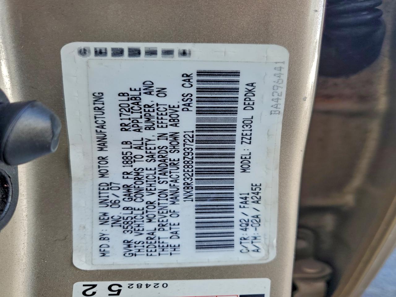 2008 TOYOTA COROLLA CE photo 12