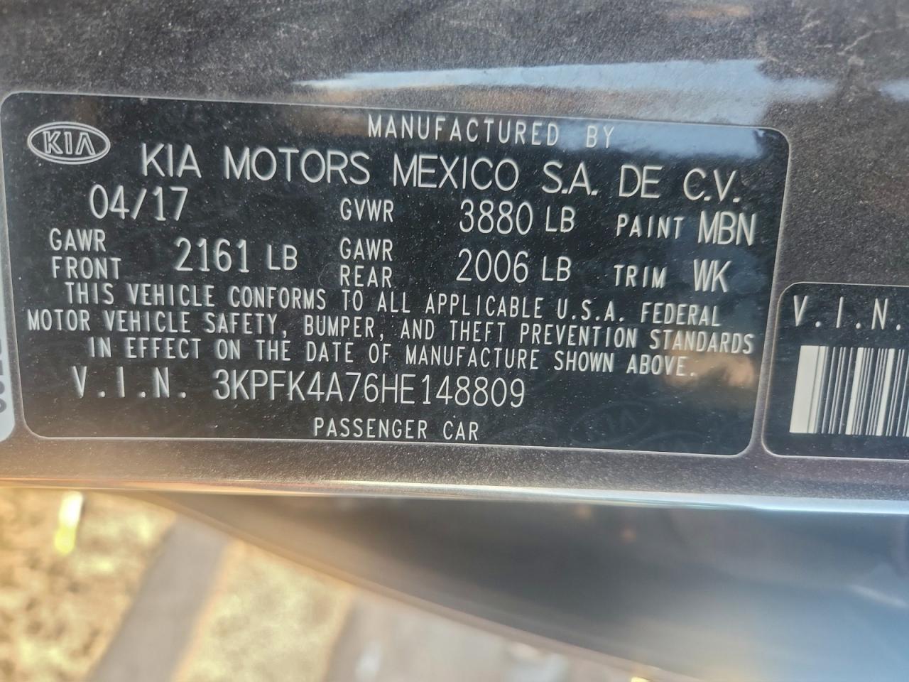 2017 KIA FORTE LX photo 12