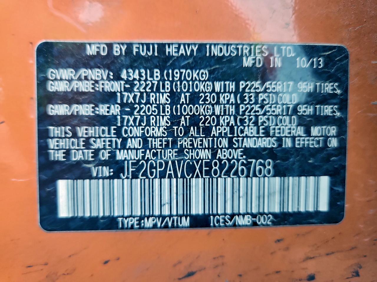 2014 SUBARU XV CROSSTREK 2.0 PREMIUM photo 13