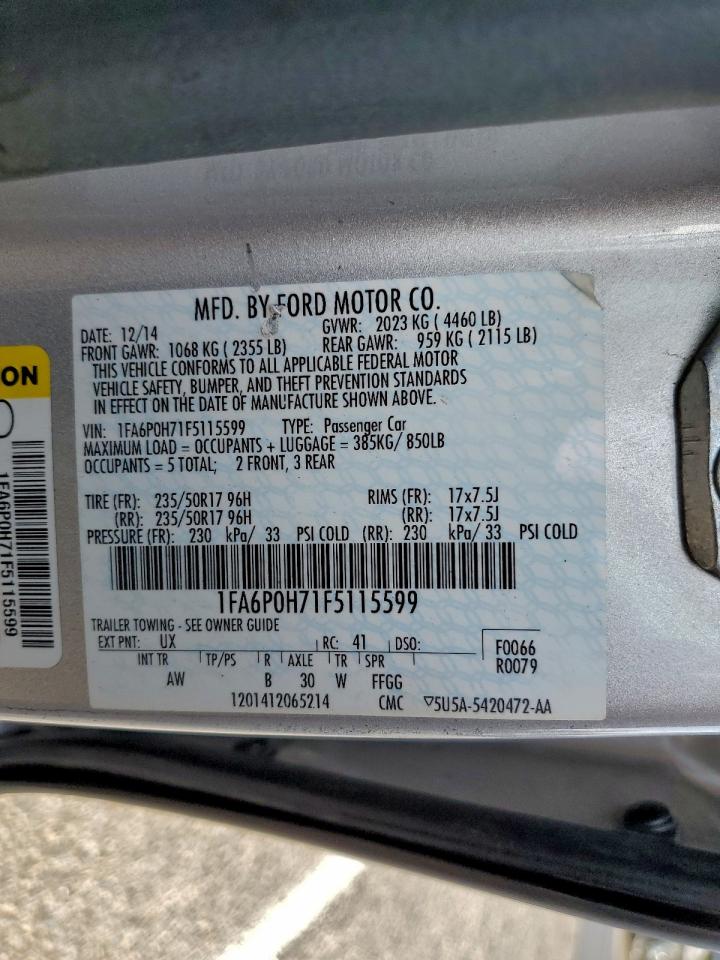 2015 FORD FUSION SE photo 12