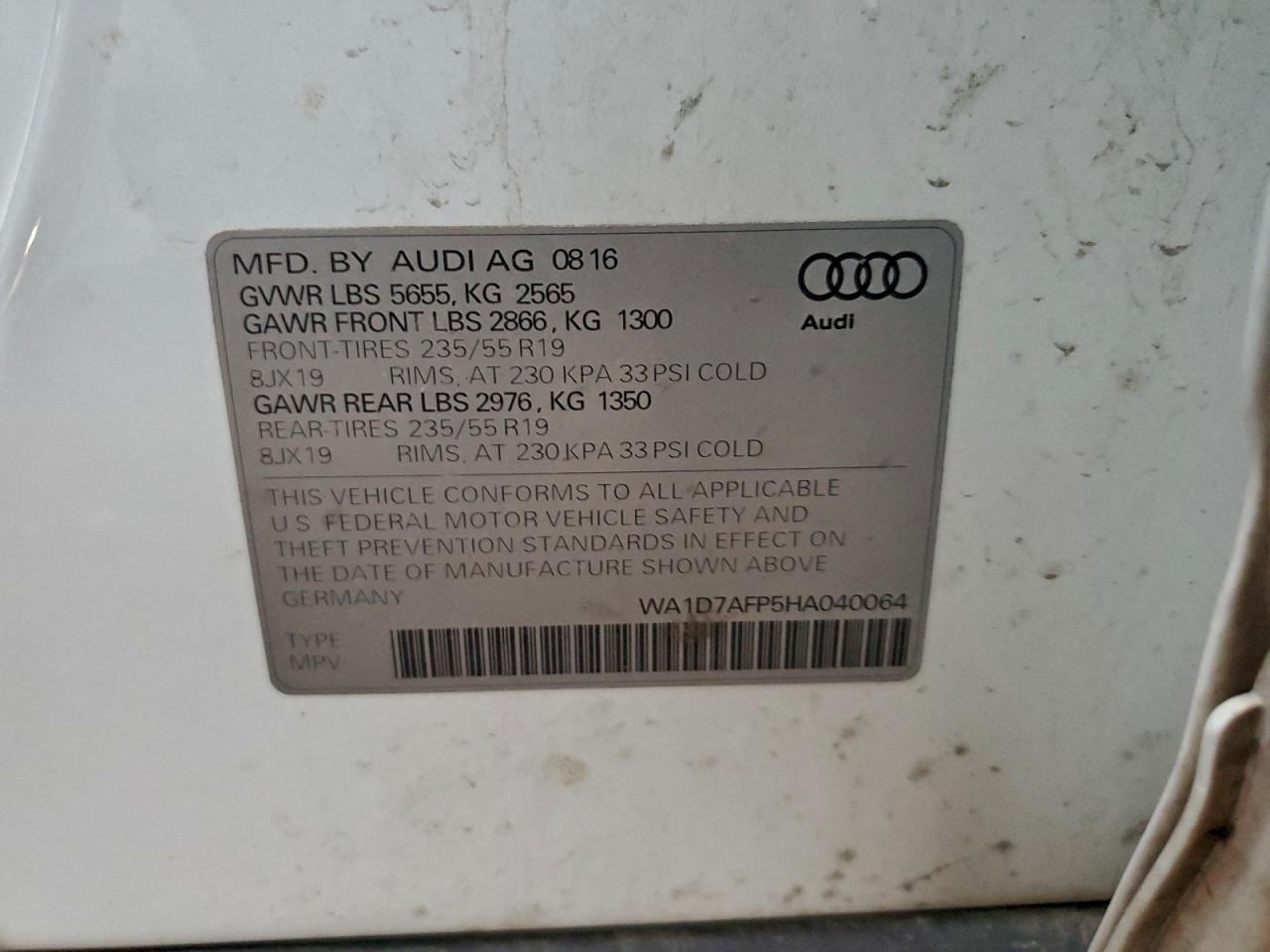 2017 AUDI Q5 PREMIUM PLUS S-LINE photo 13