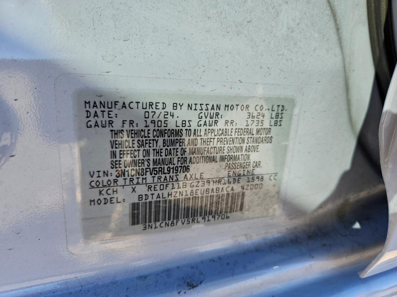 2024 NISSAN VERSA SR photo 13