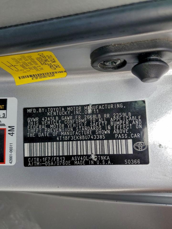2011 TOYOTA CAMRY BASE photo 12