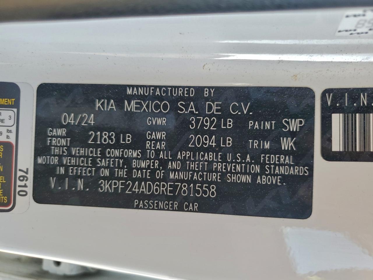 2024 KIA FORTE LX photo 12
