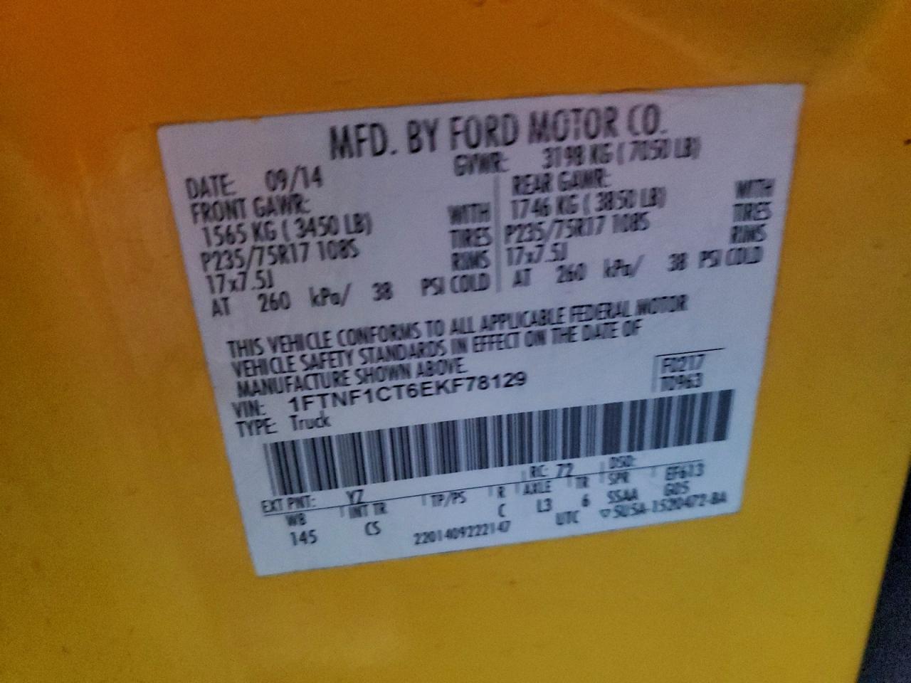 2014 FORD F150 photo 12