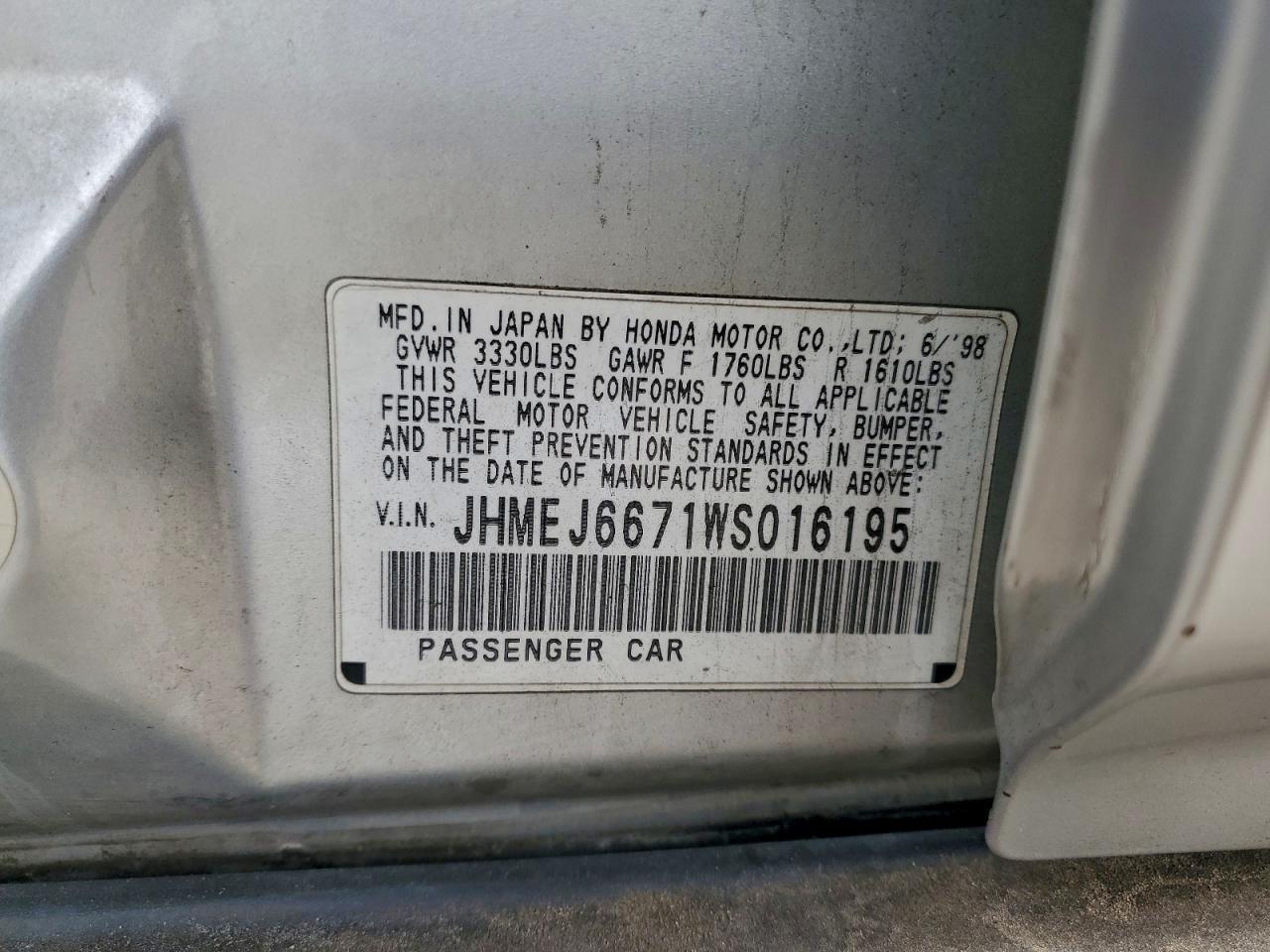 1998 HONDA CIVIC LX photo 13