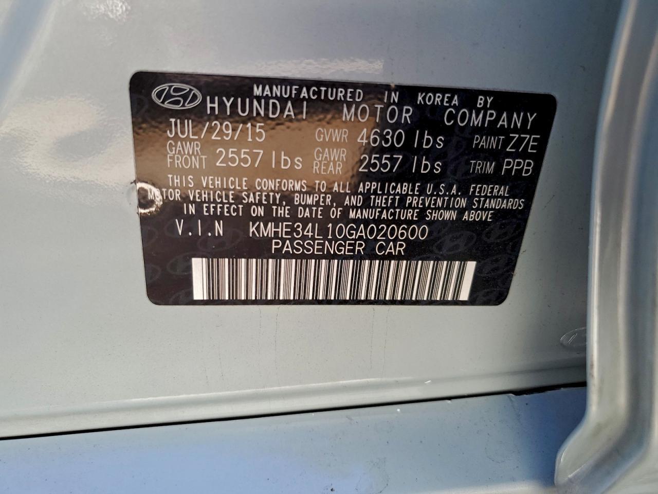 2016 HYUNDAI SONATA HYBRID photo 12