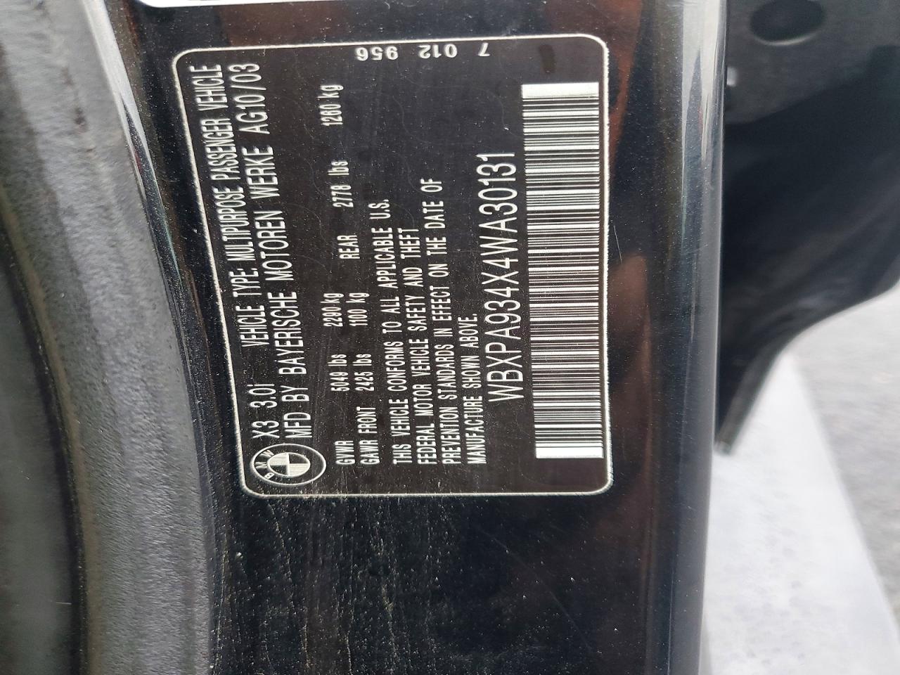 2004 BMW X3 3.0I photo 13