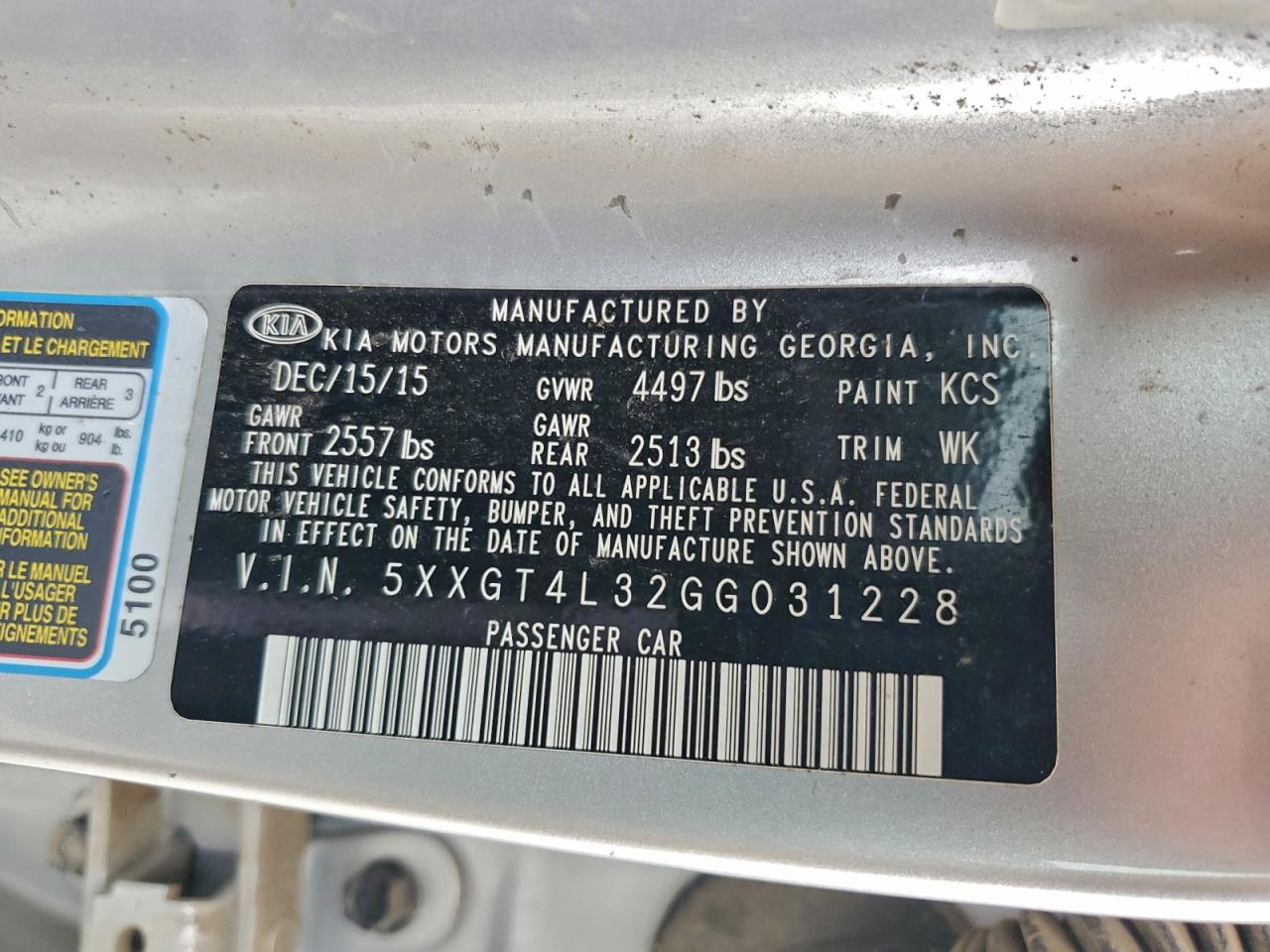 2016 KIA OPTIMA LX photo 12