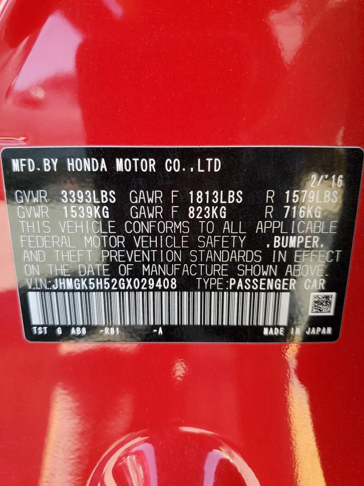 2016 HONDA FIT LX photo 13