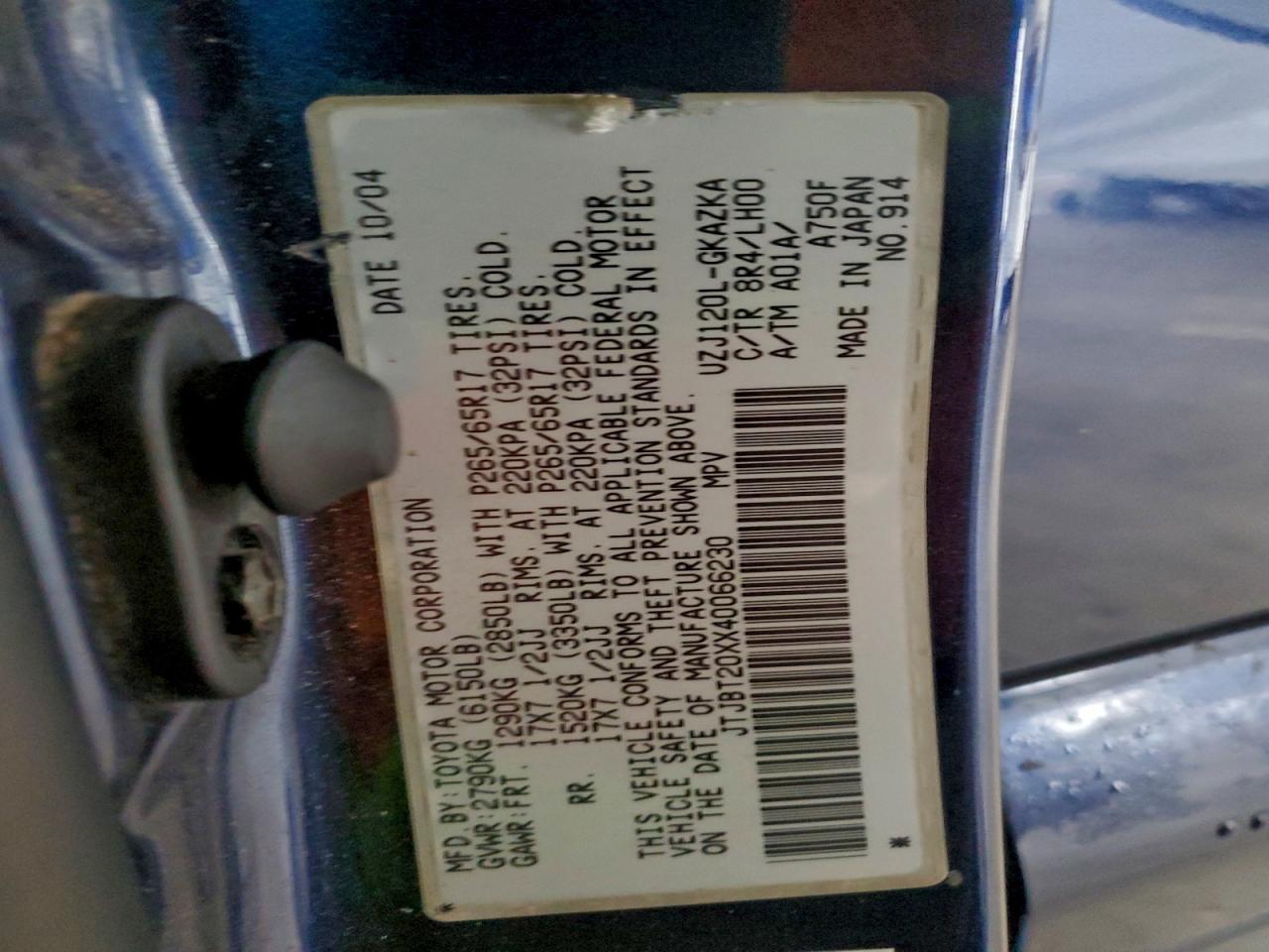 2004 LEXUS GX 470 photo 13