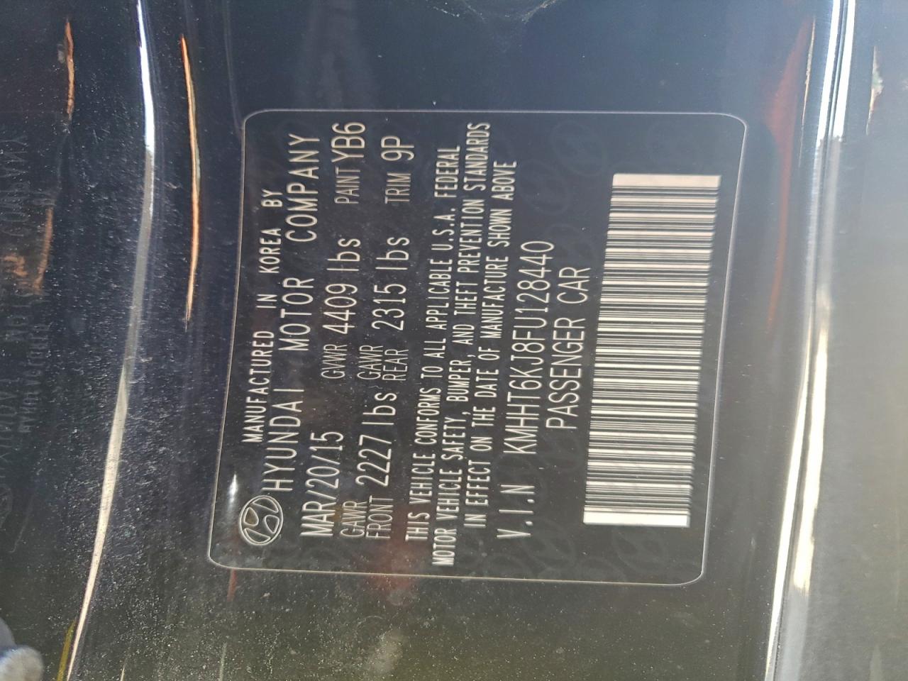 2015 HYUNDAI GENESIS COUPE 3.8L photo 12