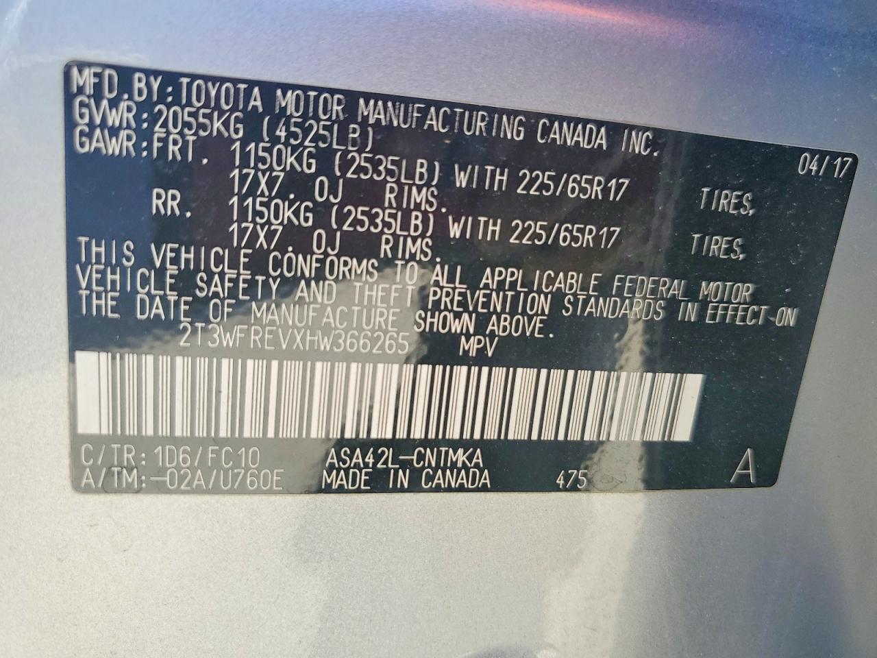2017 TOYOTA RAV4 XLE photo 14