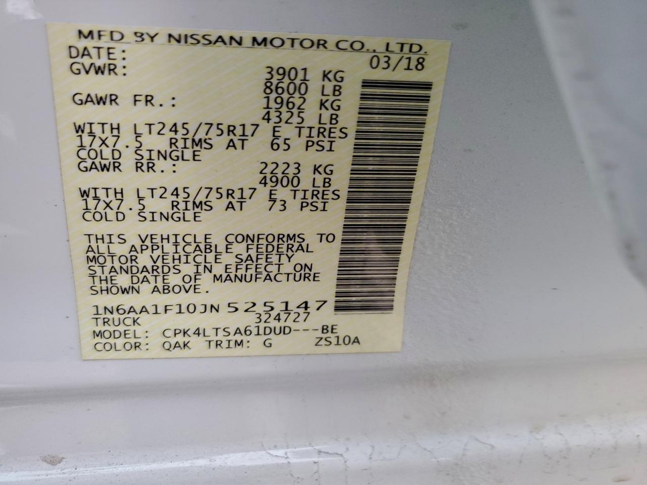 2018 NISSAN TITAN XD S photo 12