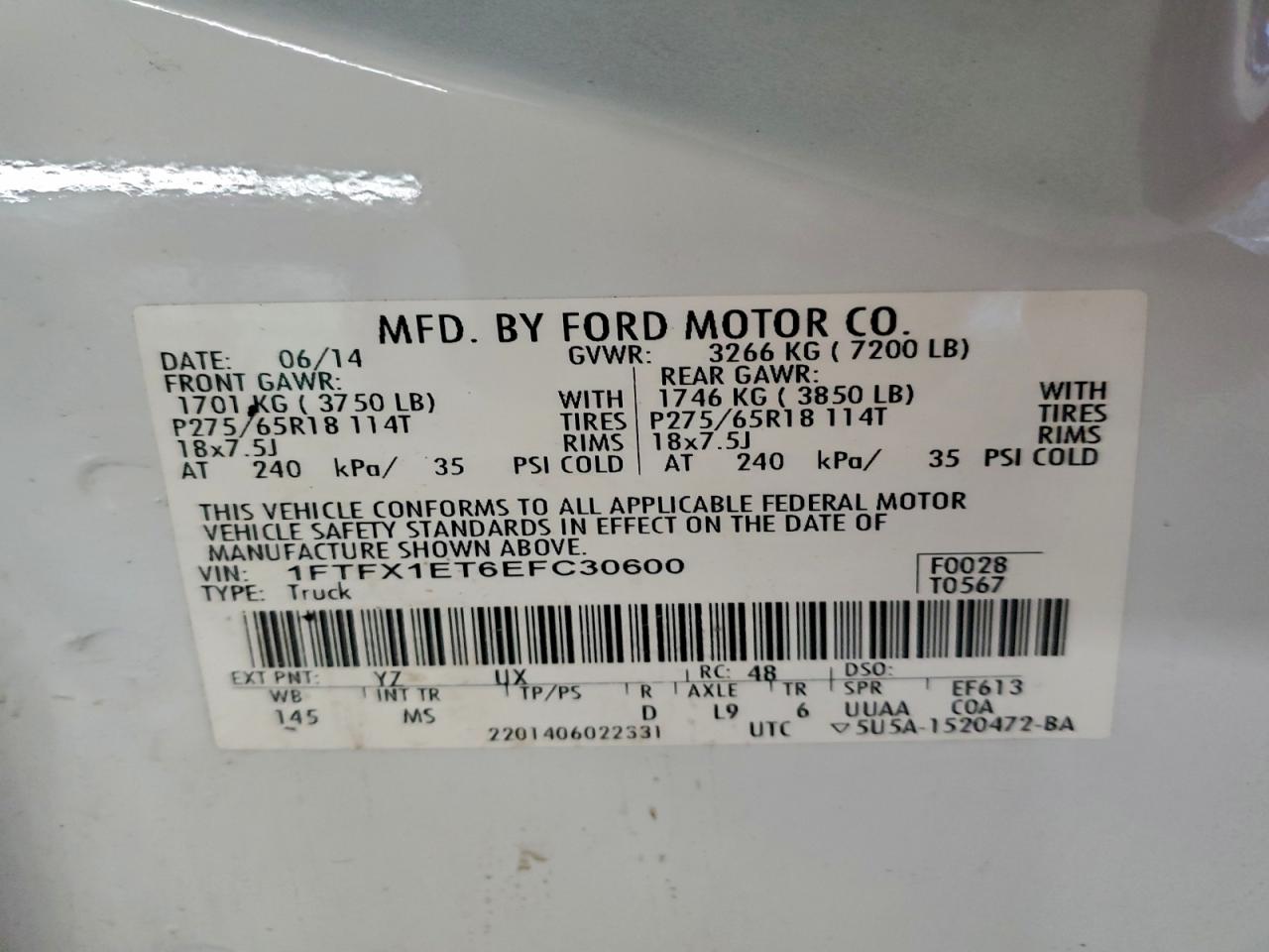 2014 FORD F150 SUPER CAB photo 12