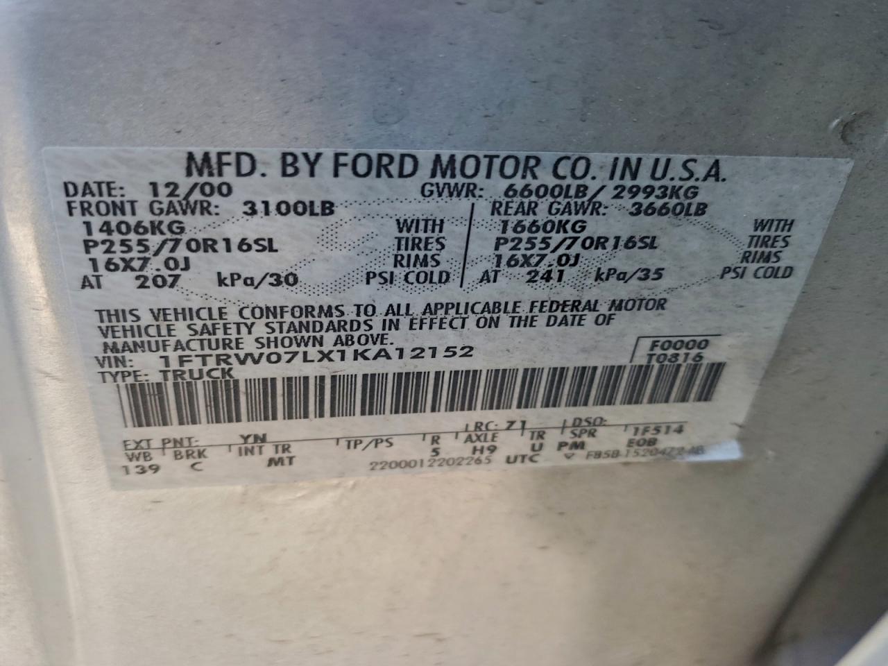 2001 FORD F150 SUPERCREW photo 12