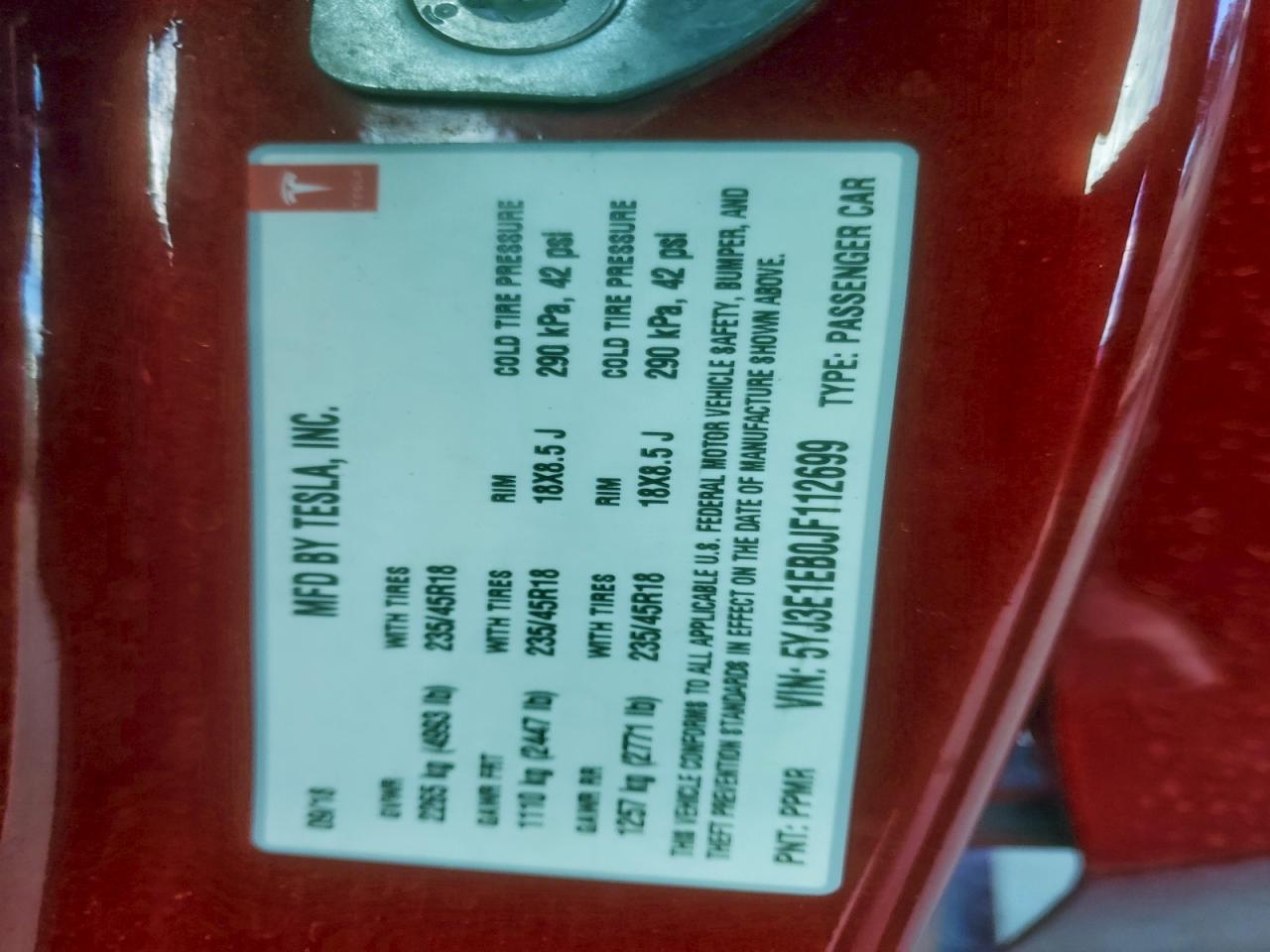 2018 TESLA MODEL 3 photo 12