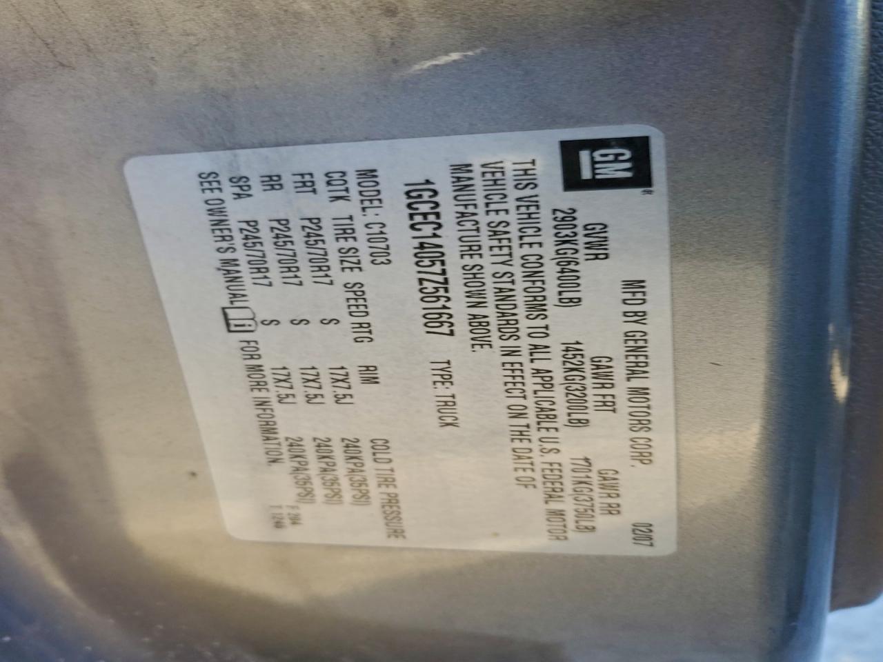 2007 CHEVROLET SILVERADO C1500 photo 12