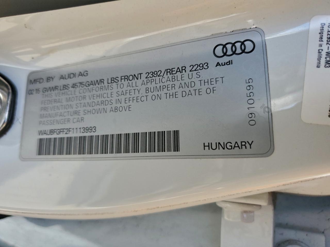 2015 AUDI A3 PREMIUM photo 12