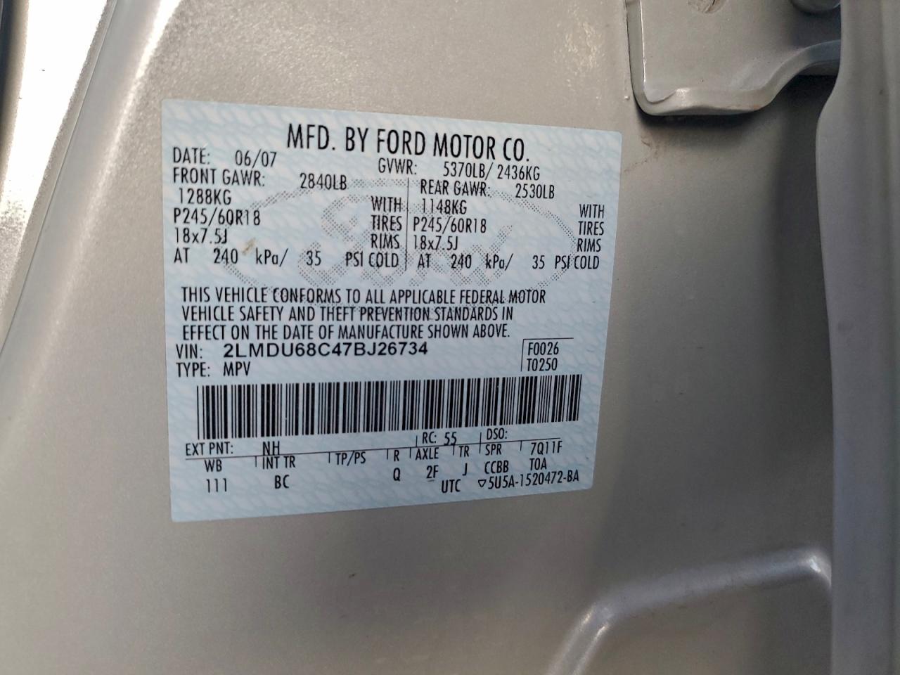 2007 LINCOLN MKX photo 13