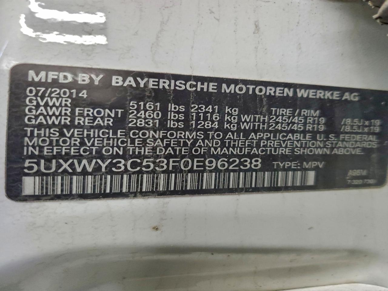 2015 BMW X3 XDRIVE28D photo 14