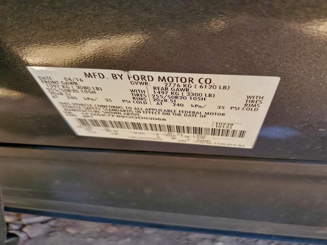 2016 FORD EXPLORER LIMITED photo 12