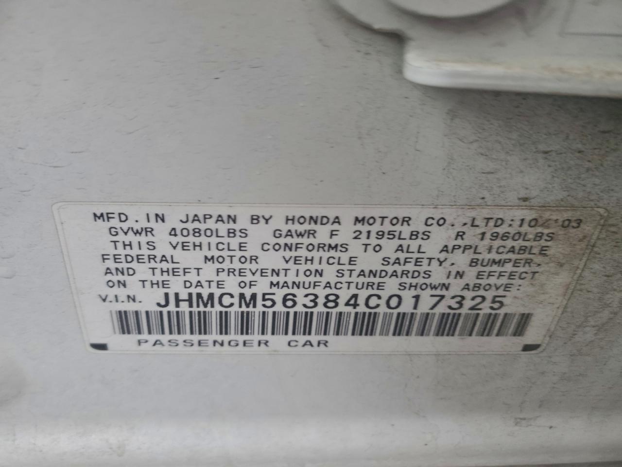 2004 HONDA ACCORD LX photo 13