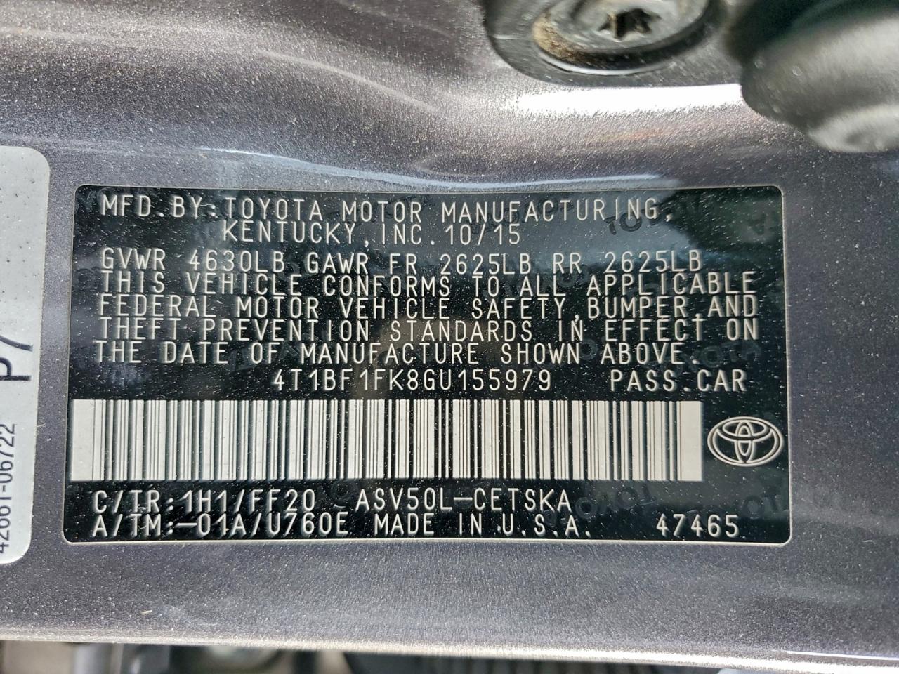2016 TOYOTA CAMRY LE photo 12