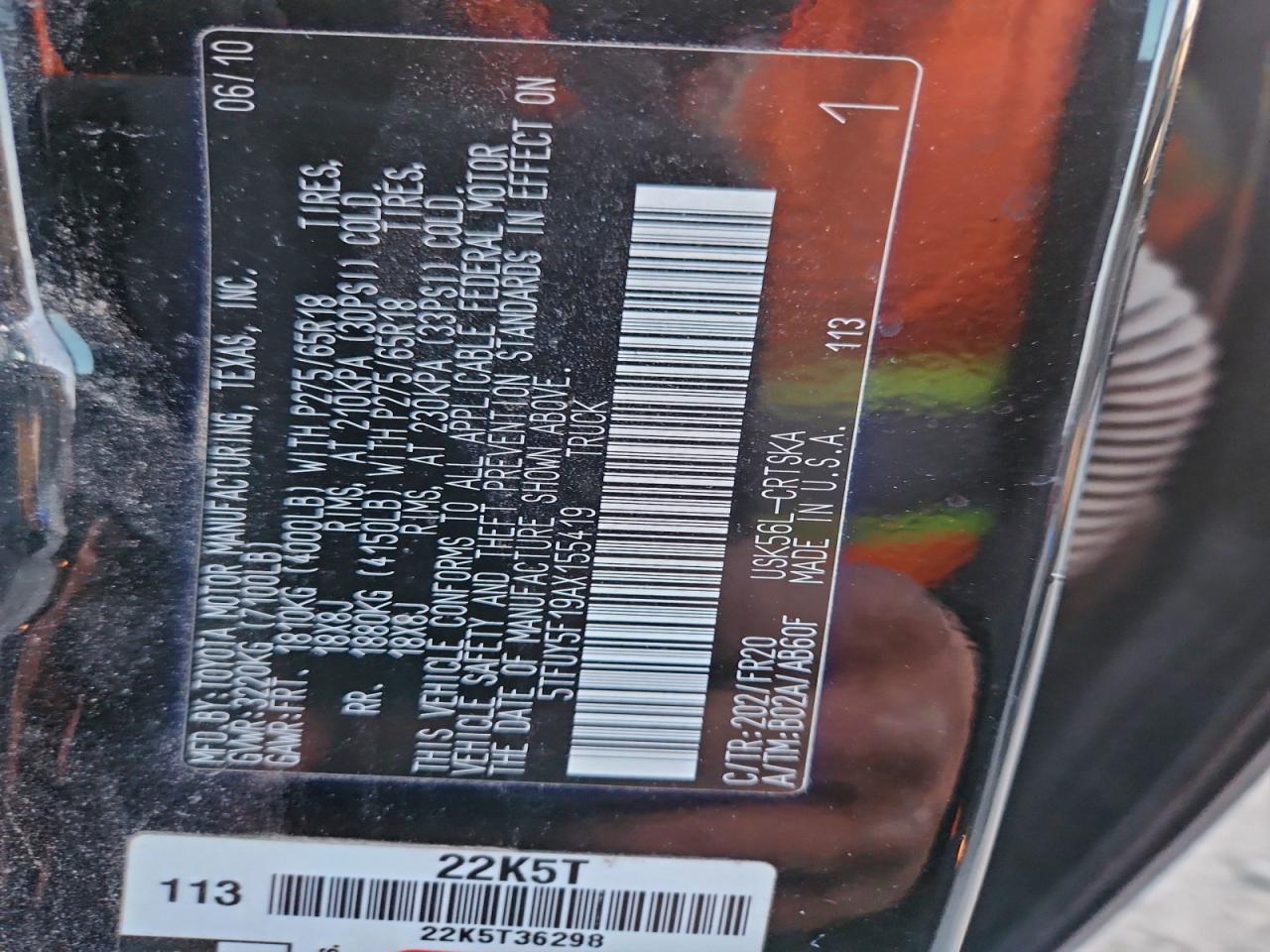 2010 TOYOTA TUNDRA DOUBLE CAB SR5 photo 12