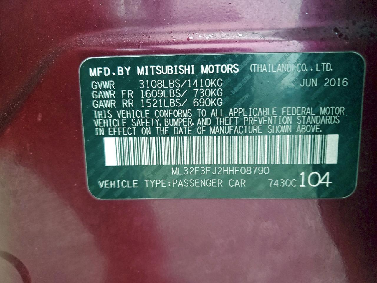 2017 MITSUBISHI MIRAGE G4 ES photo 13