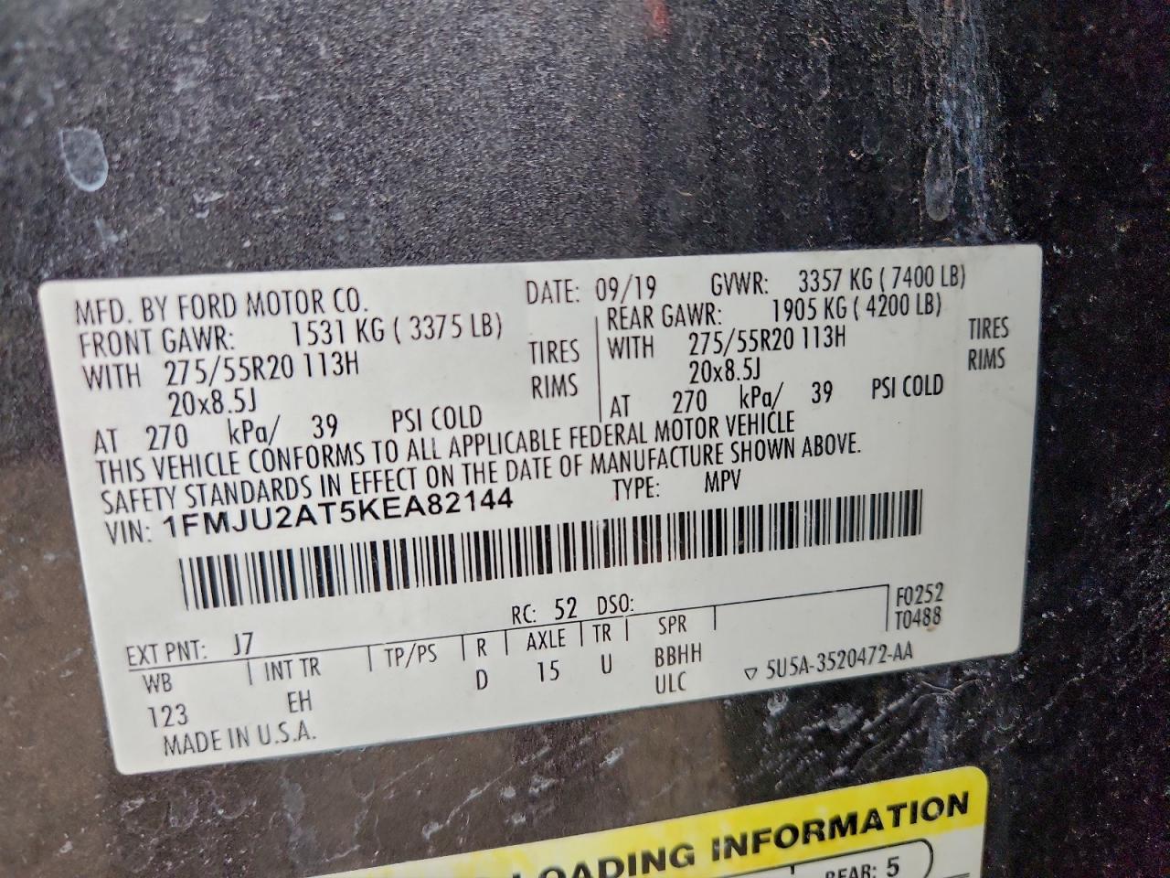 2019 FORD EXPEDITION LIMITED photo 13