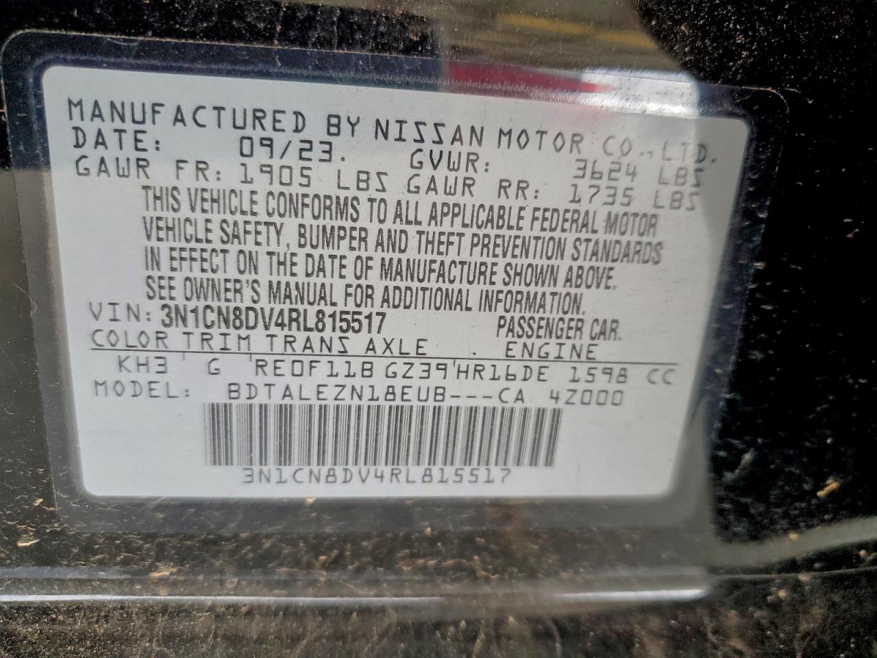 2024 NISSAN VERSA S photo 12