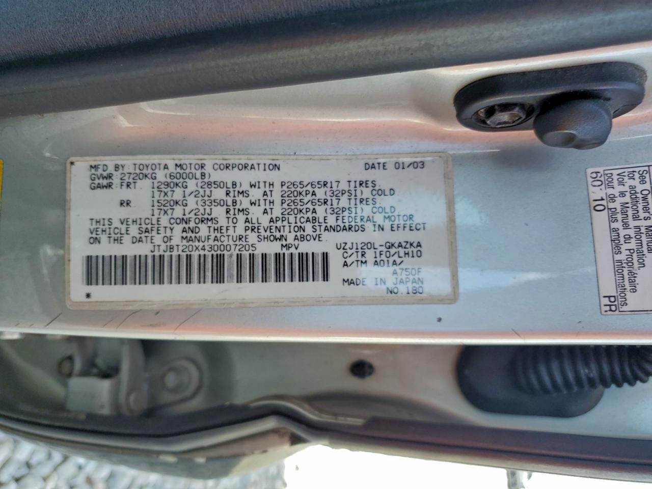 2003 LEXUS GX 470 photo 13